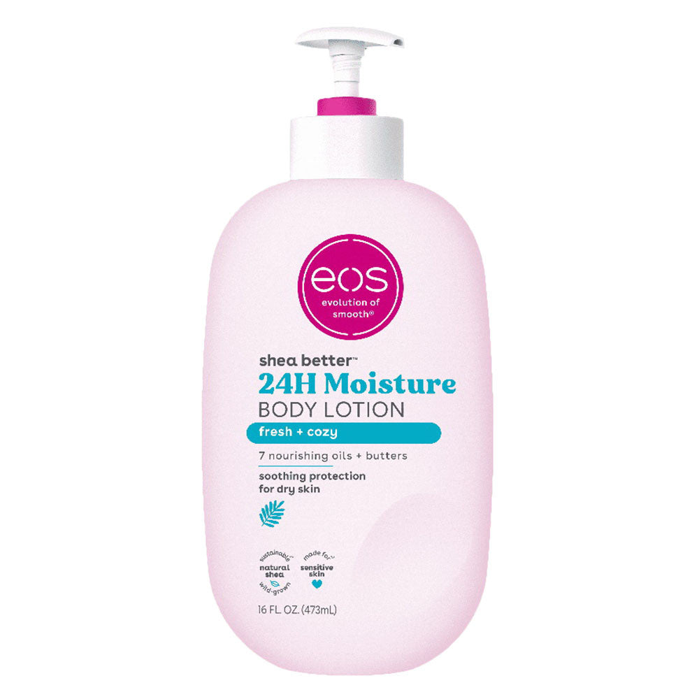 Eos Shea Better Body Lotion Fresh and Cozy for Dry Skin, 16 Oz