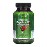 Irwin Naturals Testosterone Mega Boost Red With Nitric Oxide Booster Softgels, 56 Ea
