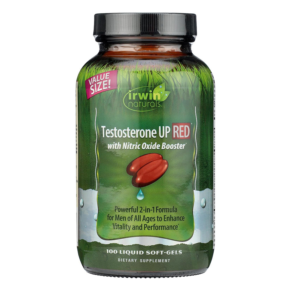 Irwin Naturals Testosterone UP RED with Nitric Oxide Booster Softgels for Men 100Ea