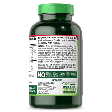 Natures Truth 1000 Mg Omega 3 Fish Oil Softgels, 250 Ea