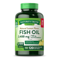 Natures Truth Fish Oil 2400 Mg Quick Release Softgel, Lemon, 120 Ea