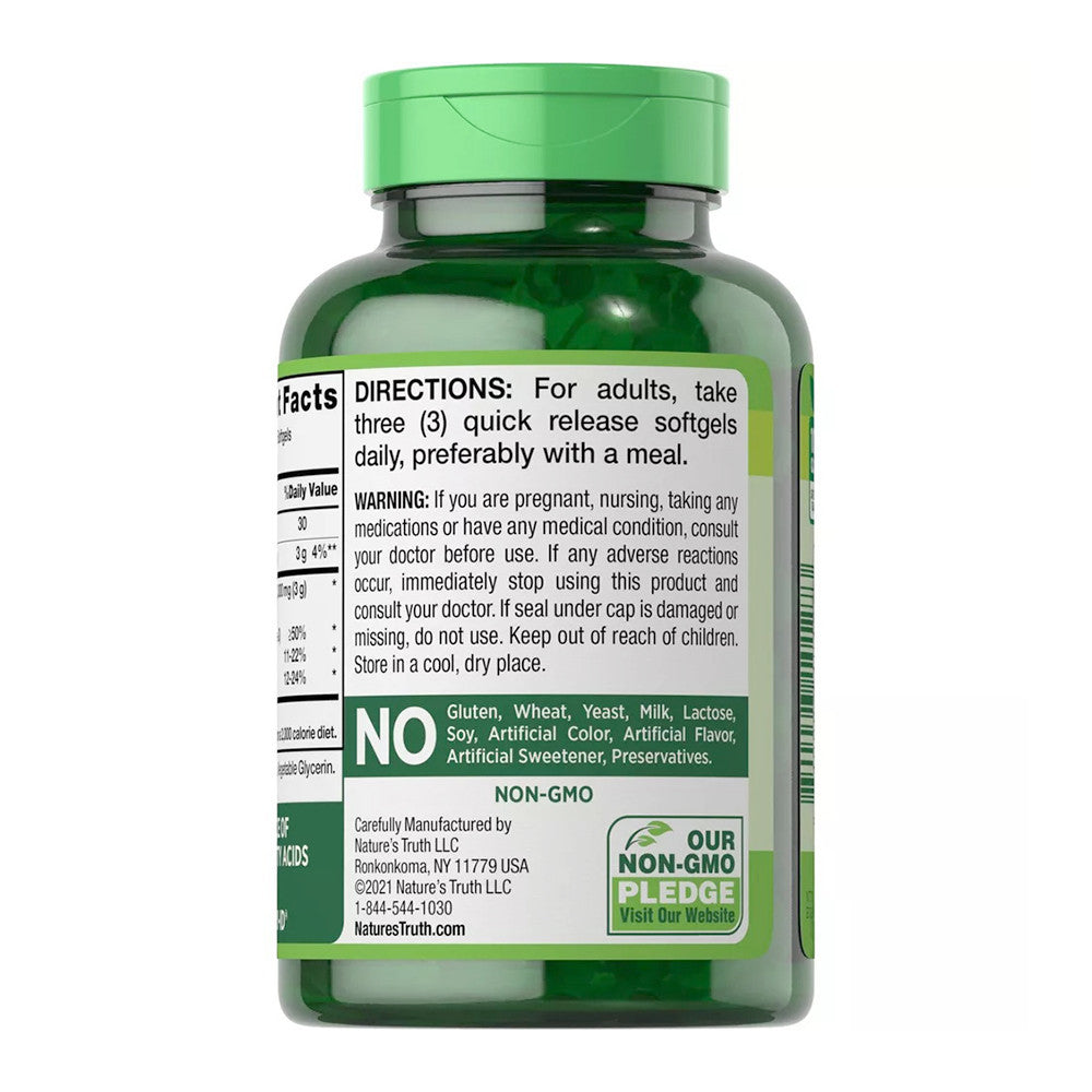 Natures Truth Flaxseed Oil Softgels, 90 Ea