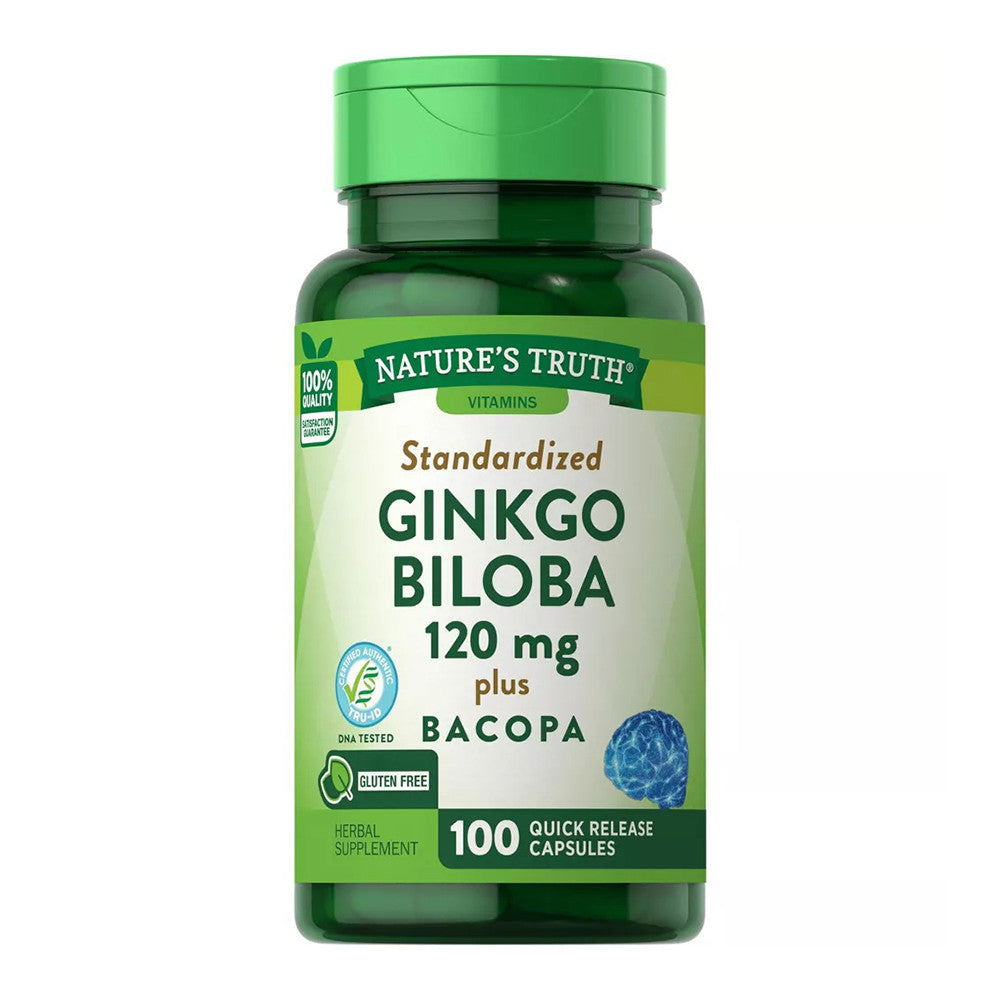 Natures Truth Ginkgo Biloba 120 Mg With Bacopa Monnieri Capsules, 100 Ea