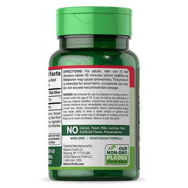 Natures Truth Melatonin 5 mg Fast Dissolve Tabs Sleep Aid, Natural Berry Flavor, 90 Ea