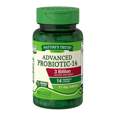 Natures Truth Advanced Probiotic 14 3 Billion Cultures, 60 Ea