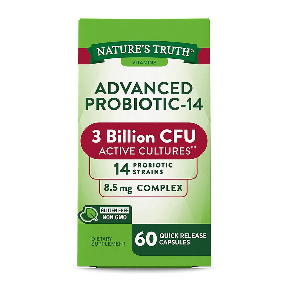 Natures Truth Advanced Probiotic 14 3 Billion Cultures, 60 Ea