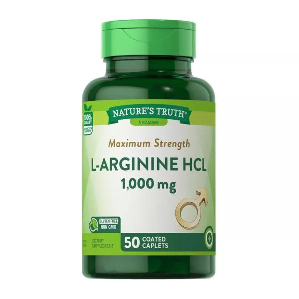 Natures Truth Maximum Strength L Arginine HCL 1000 Mg Capsules, 50 Ea