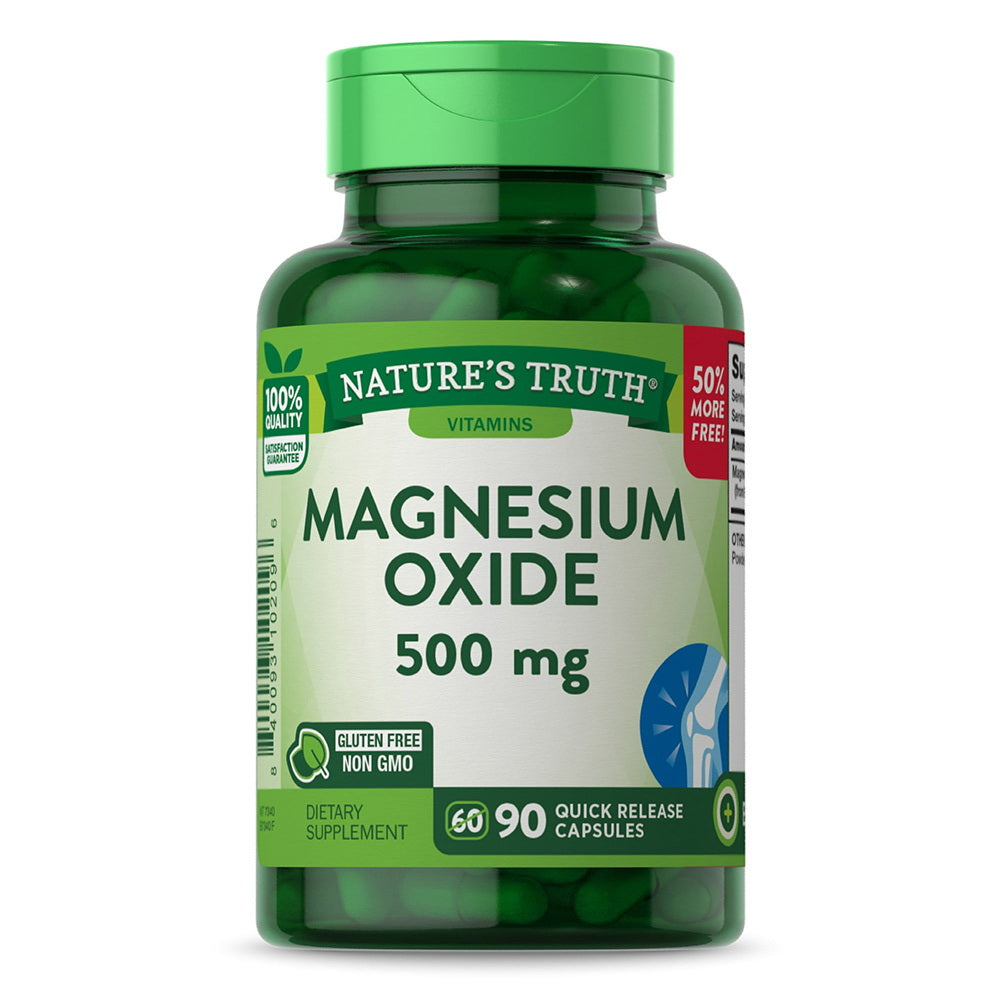 Nature's Truth Magnesium Oxide 500 Mg Quick Release Capsules, 90 Ea
