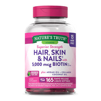 Natures Truth Superior Strength Hair, Skin and Nails with 5000mcg Biotin Softgels, 165 Ea