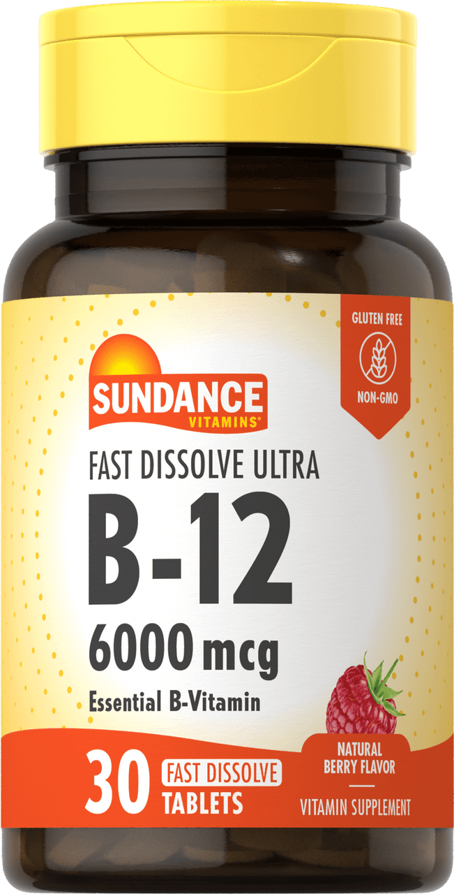 Sundance Vitamins B12 Energy Metabolism Tablets, 6000 Mcg, 30 Ea