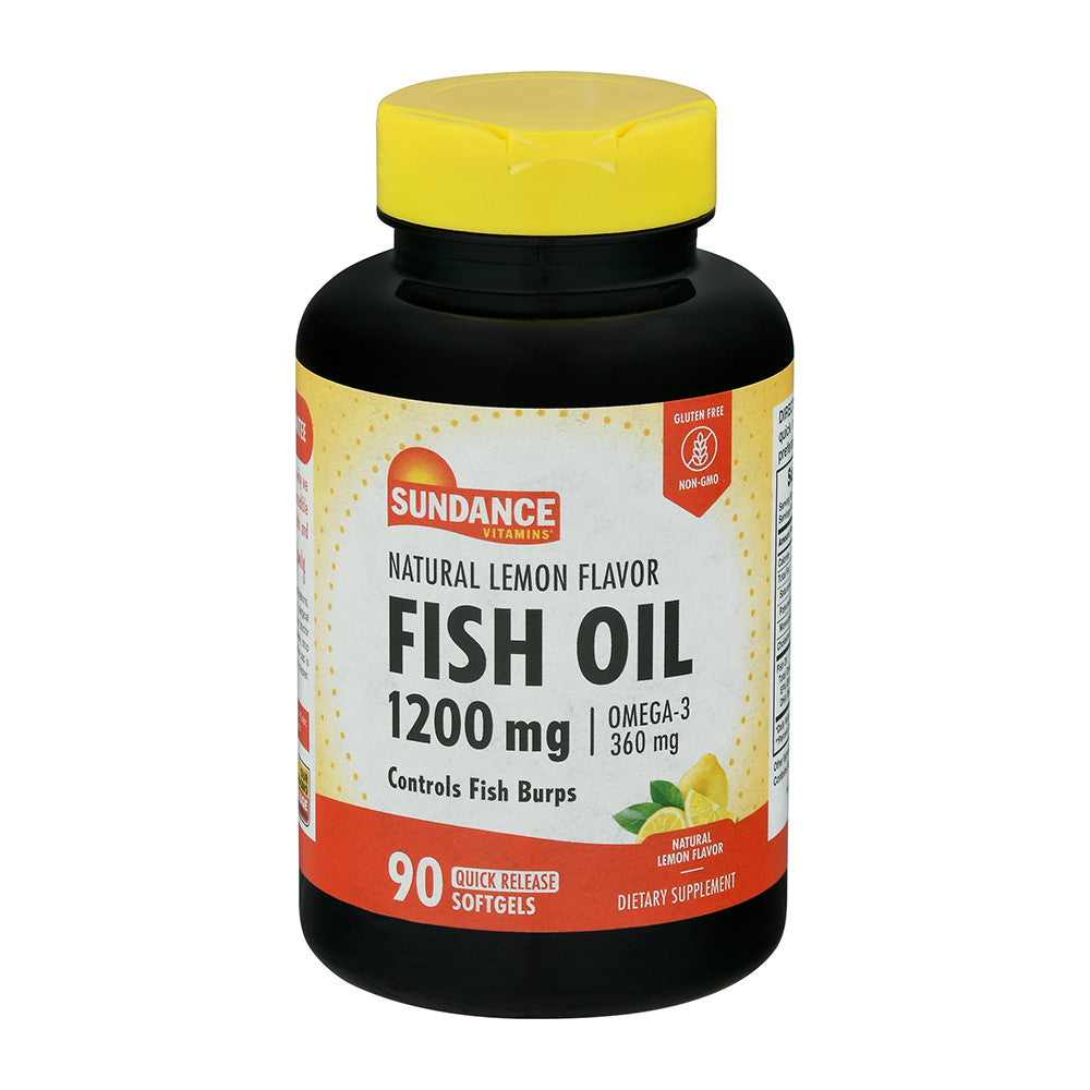 Sundance Vitamins Fish Oil 1200 Mg Omega 3 Softgels, Natural Lemon Flavor, 90 Ea