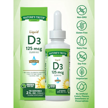 Natures Truth Vitamin D Liquid 5000 IU, 2 oz