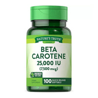 Natures Truth Beta Carotene 7500 Mcg Quick Release Softgels, 100 Ea