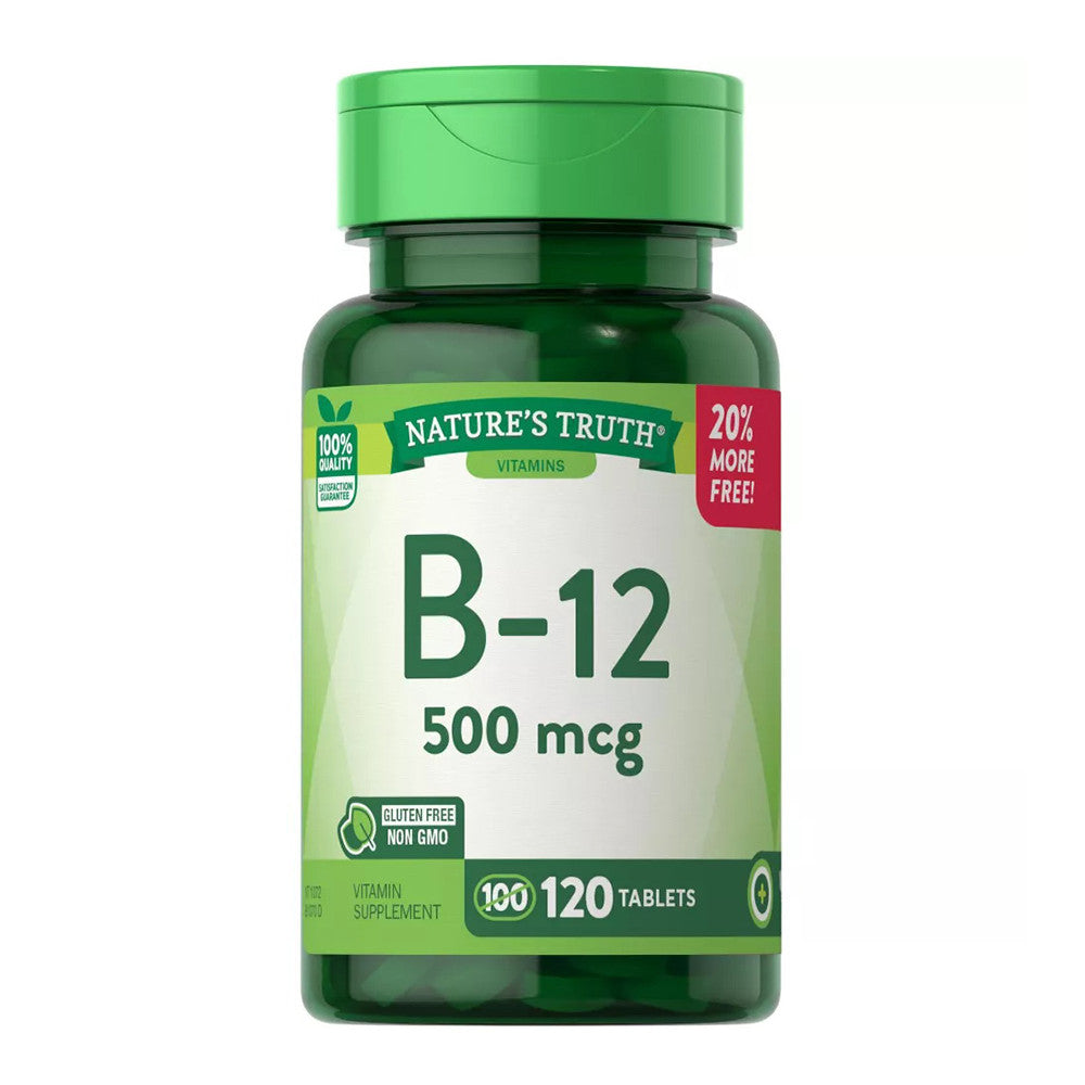 Natures Truth B 12 Vitamin 500 Mcg Tablets, 120 Ea