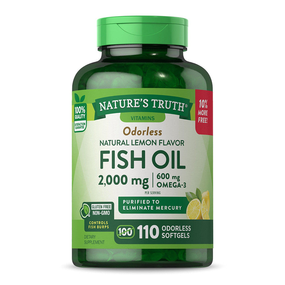 Natures Truth Odorless Fish Oil 2000 Mg, Lemon, 110 Ea
