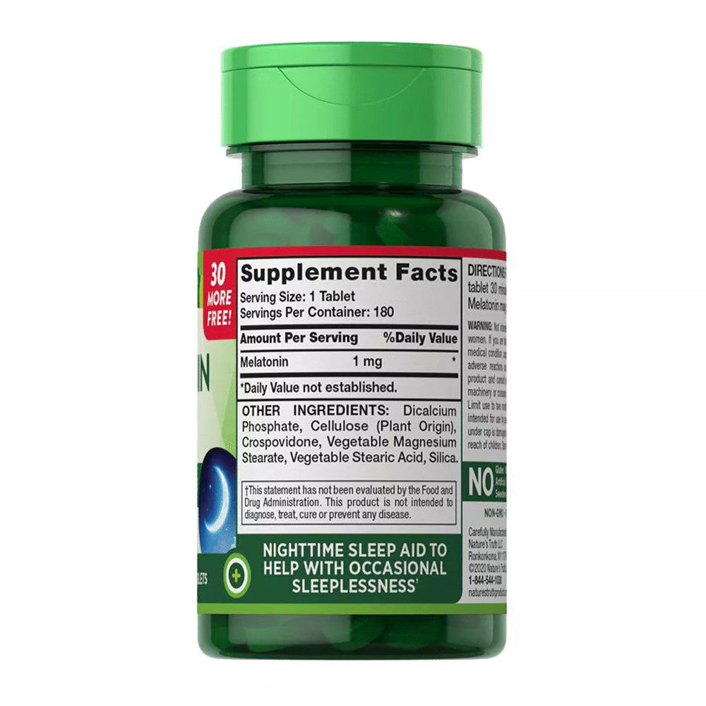 Natures Truth Melatonin 1 Mg Tablets, 180 Ea