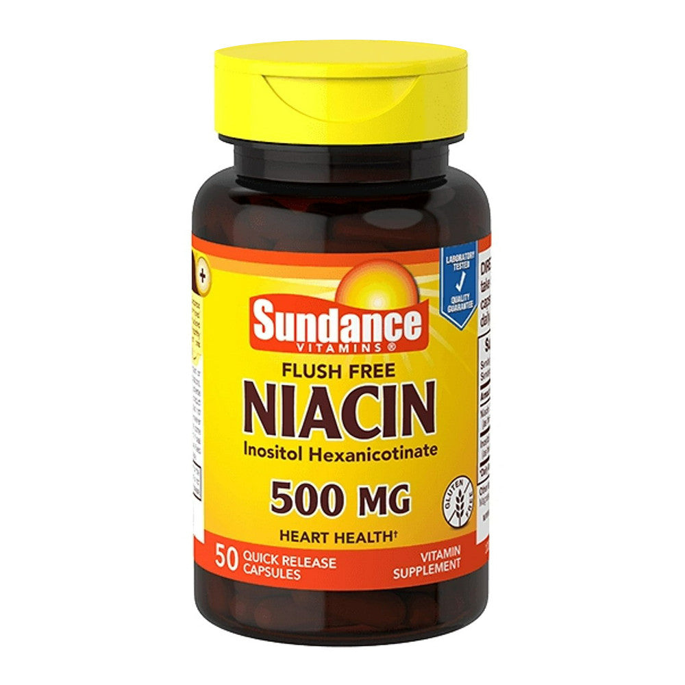 Sundance Vitamins Flush Free Niacin 500 Mg Capsules, 50 Ea