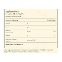 Sundance Vitamins Hydrolyzed Collagen 1000 Mg Vitamin C Coated Caplets for Skin, Hair and Nails, 60 Ea