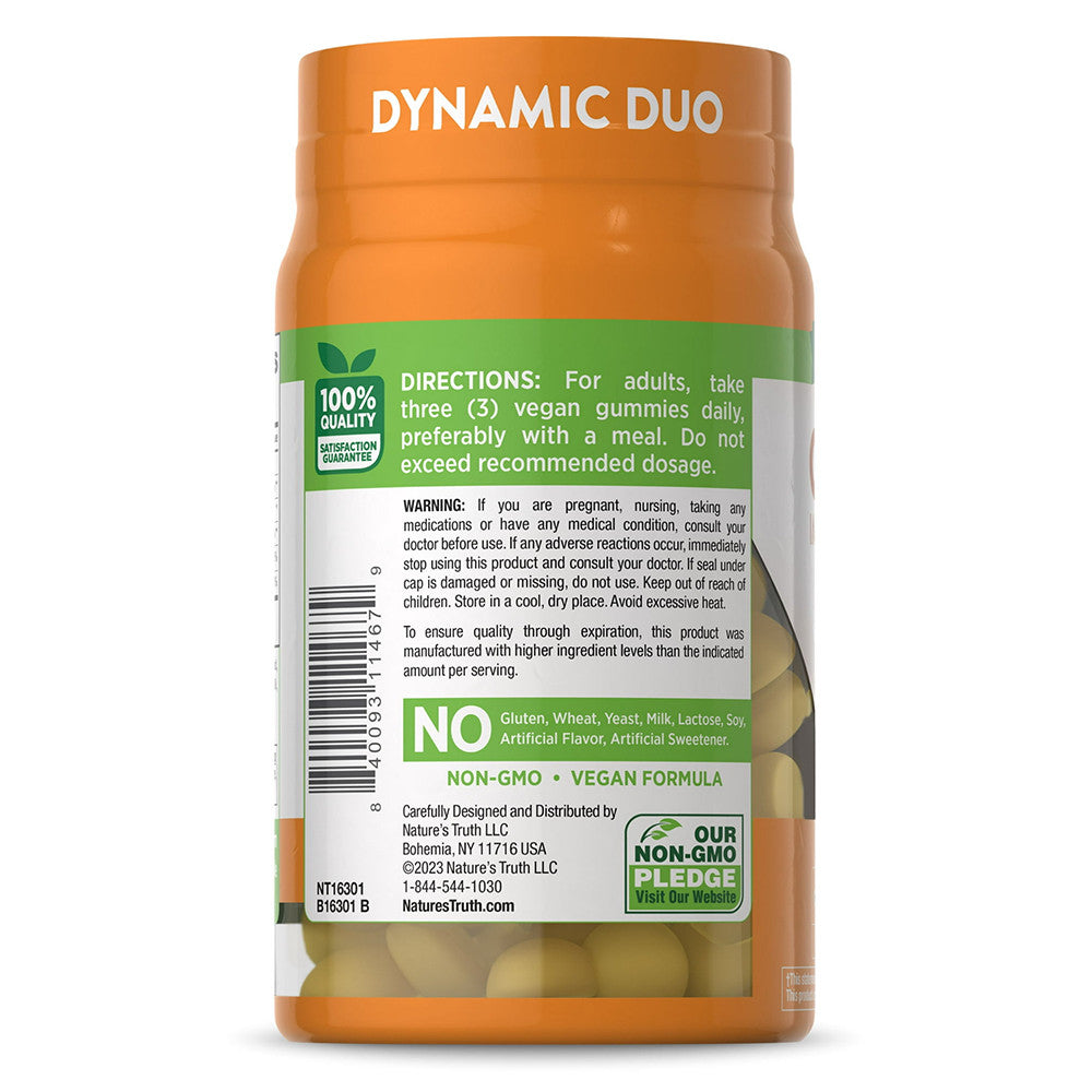 Natures Truth Vitamin C With Zinc Immunity Support Gummies, Natural Lemon, 60 Ea