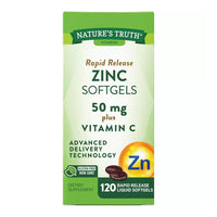 Natures Truth Zinc With Vitamin C 50 Mg  Rapid Release Liquid Softgels, 120 Ea