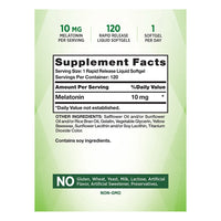 Natures Truth Melatonin 10 Mg Rapid Release Liquid Softgels, 120 Ea