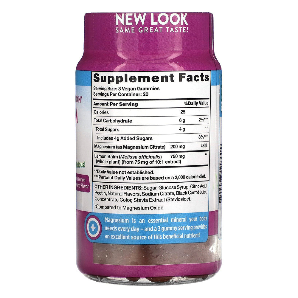 Natures Truth Enhanced Absorption Magnesium 200 Mg Vegan Gummies, Natural Lemon Raspberry, 60 Ea