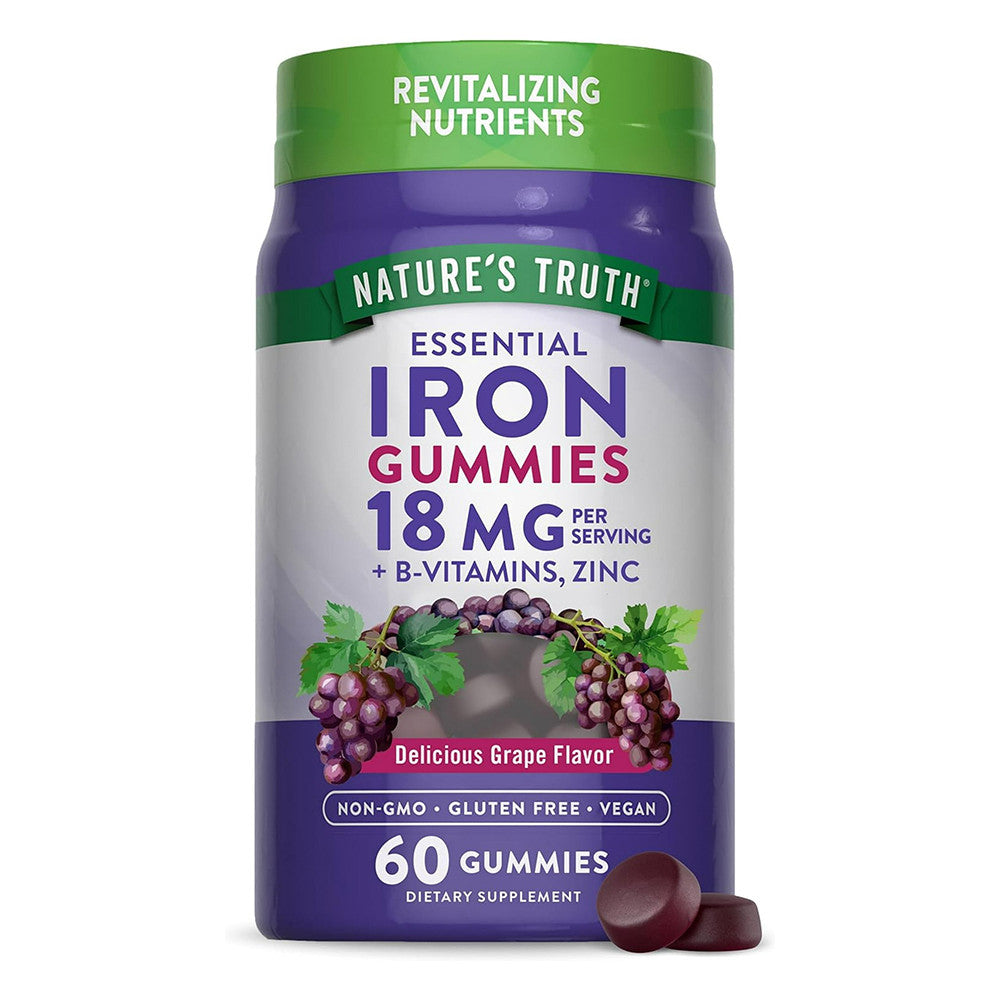 Natures Truth Vitamin B and Zinc Plus Delicious Gummies, Natural Grape Flavor, 60 Ea