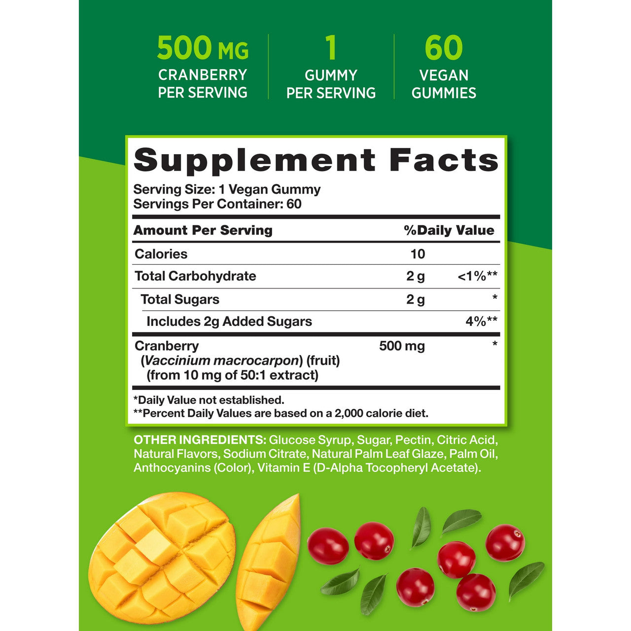 Natures Truth Cleansing Cranberry Vegan Gummies, Natural Cranberry Mango Flavor, 60 Ea