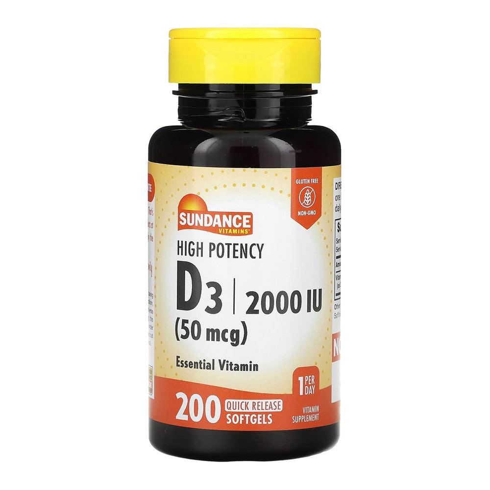 Sundance High Potency D3 Quick Release Softgels, 200 Ea