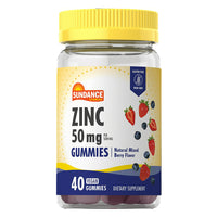 Sundance Vitamins Zinc 50 Mg Vegan Gummies, Natural Mixed Berry Flavor, 40 Ea