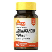 Sundance Vitamins Super Concentrated Ashwagandha 920 Mg Ayurvedic Quick Release Capsules, 60 Ea