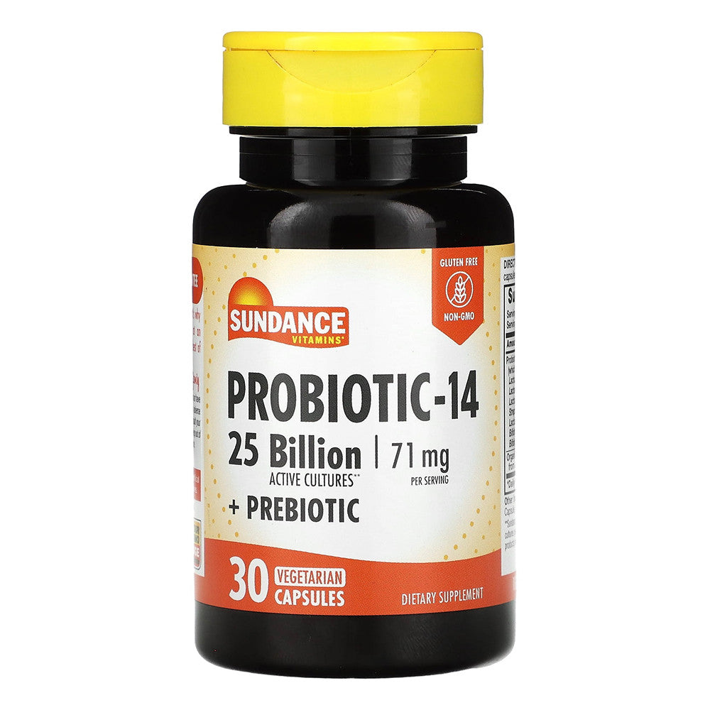Sundance Vitamins Probiotic 14 Digestive Health Vegetarian Capsules, 30 Ea