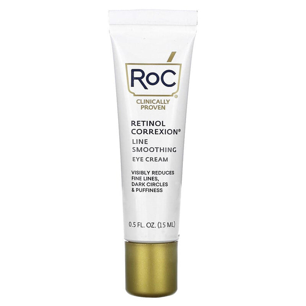 Roc Retinol Correxion Line Smoothing Eye Cream for Dark Circles and Puffy Eyes, 0.5 Oz