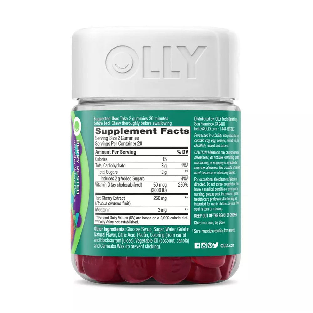 Olly Muscle Recovery Sleep Gummies, Berry, 40 Ea