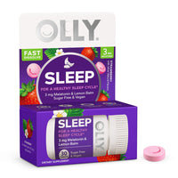 Olly Sleep Fast Dissolves 5 Mg Supplement, Strawberry Flavor, 30 Ea