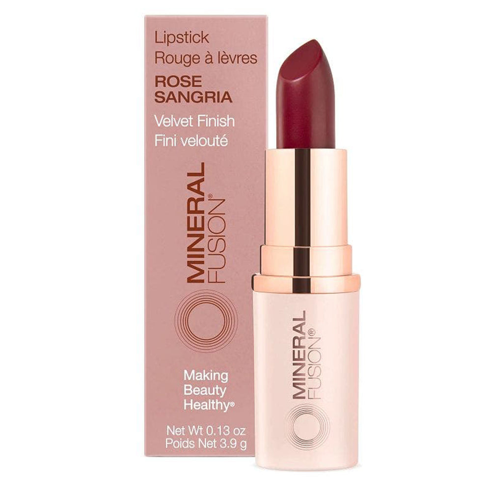 Mineral Fusion Rose Sangria Lipstick for Nourishing Long Lasting Lip Color 0.13Oz (3.9g)
