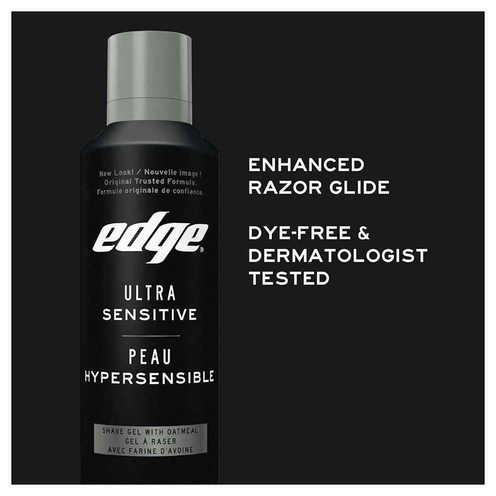 Edge Ultra Sensitive Shave Gel With Oat Meal, Fragrance Free, 7 Oz