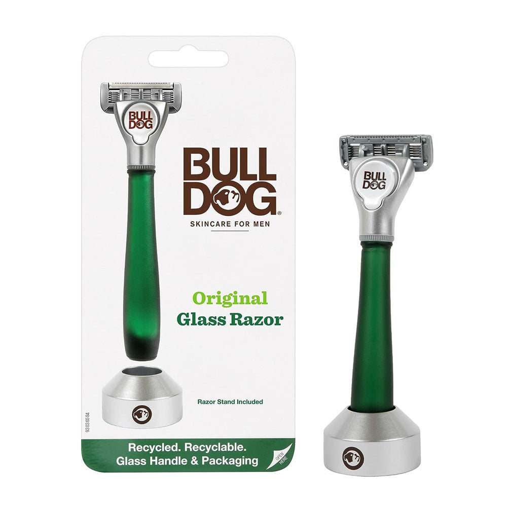 Bulldog Mens Skincare Original Glass Handle Razor With Razor Stand, 1 Ea