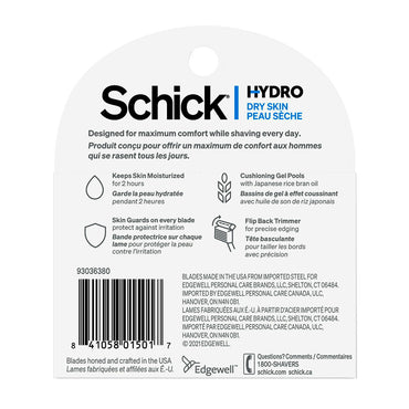 Schick Hydro 5 Blade Razor Cartridge Refill, 4 Count