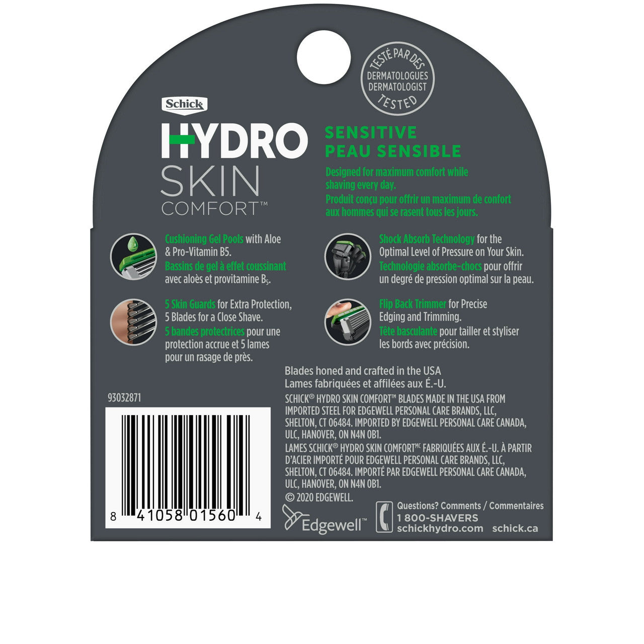 Schick Hydro 5 Blade Comfort Sensitive Refill, 4 Ea