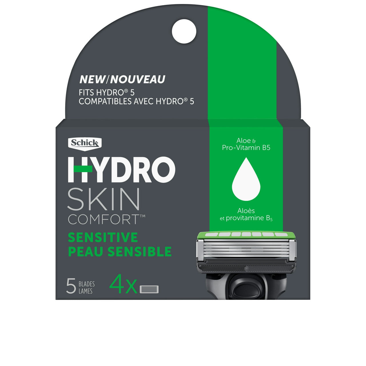 Schick Hydro 5 Blade Comfort Sensitive Refill, 4 Ea
