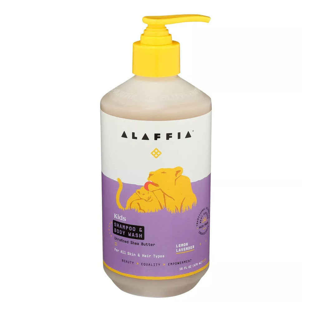 Alaffia Kids Shampoo And Body Wash, Lemon Lavender, 16 Oz