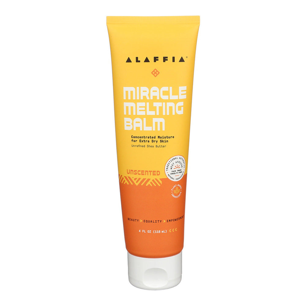 Alaffia Miracle Melting Balm Fragrance Free Concentrated Moisture for Dry Skin 4Oz (118ml)