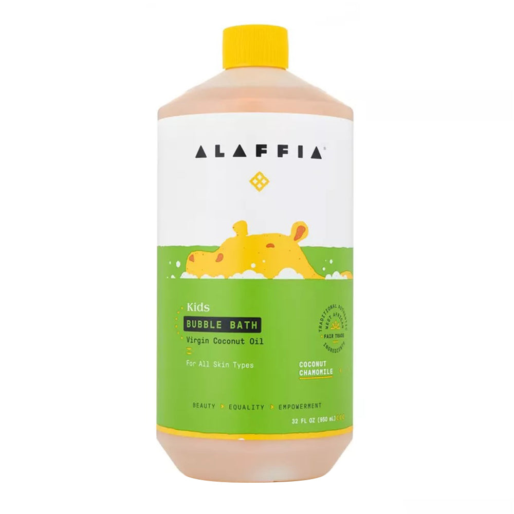 Alaffia Kids Bubble Bath Coconut Chamomile for Gentle and Soothing Skin Cleanser 32Oz (950ml)