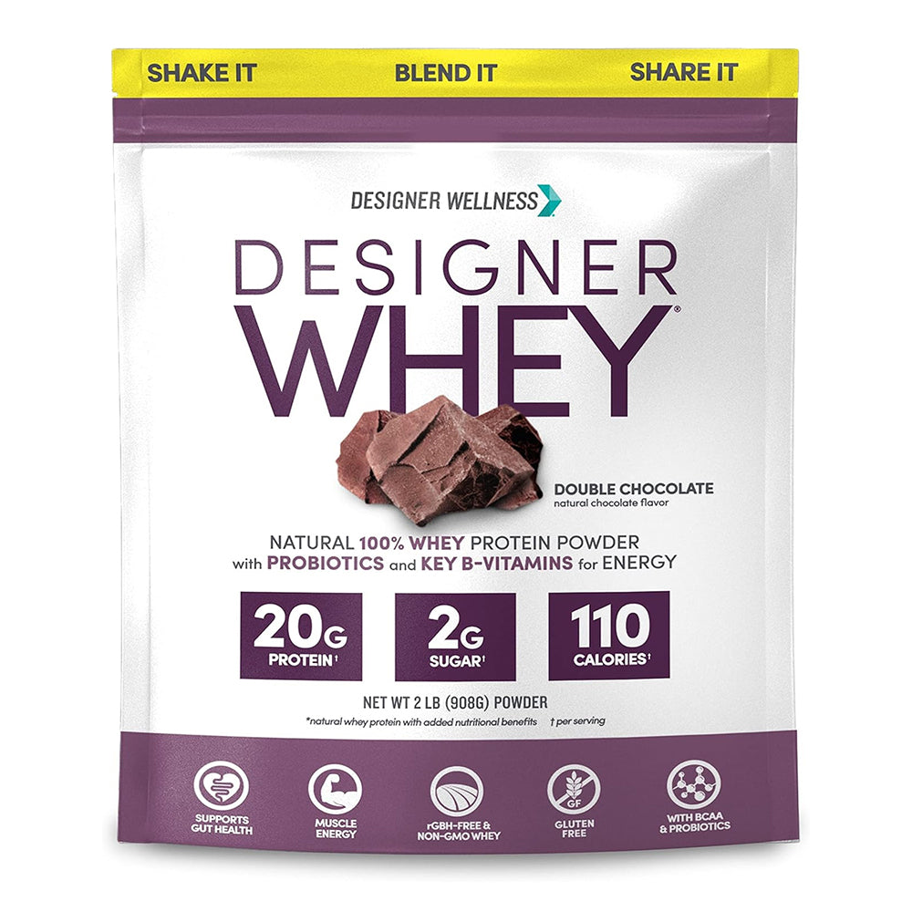 Designer Whey Double Chocolate Protein Powder with Vitamin D 2lb (908g)
