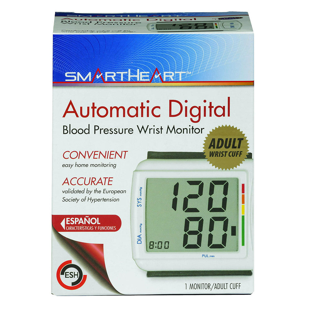 Smartheart Automatic Digital Blood Pressure Wrist Monitor, 1 Ea