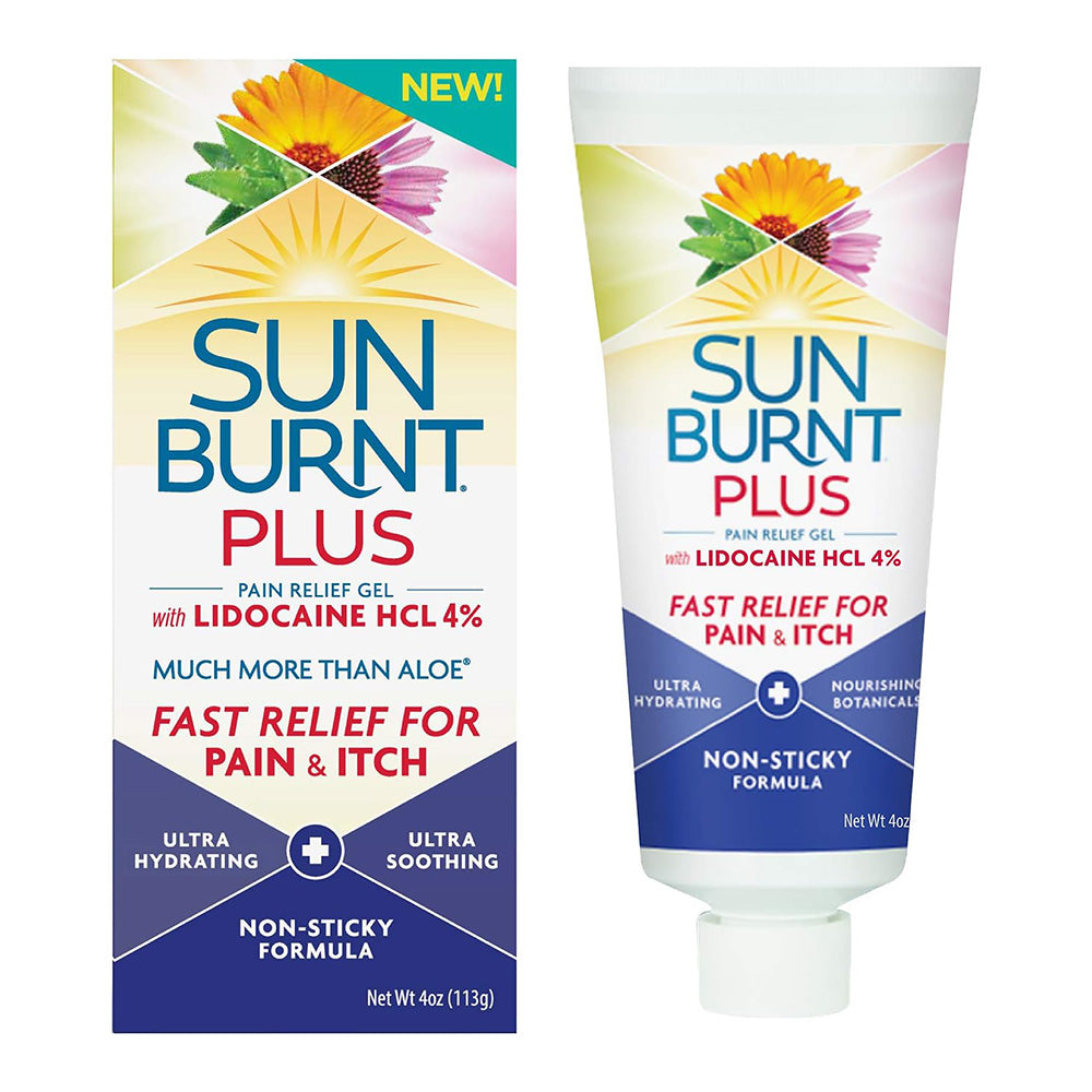 SunBurnt Plus Lidocaine HCL for Pain and Itch Relief Gel 4Oz (113g)