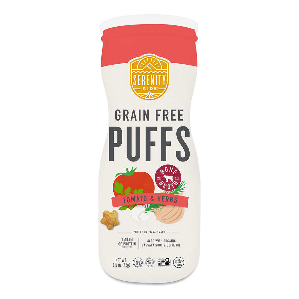 Serenity Grain Free Puffs, Tomato And Mushroom, 1.5 Oz