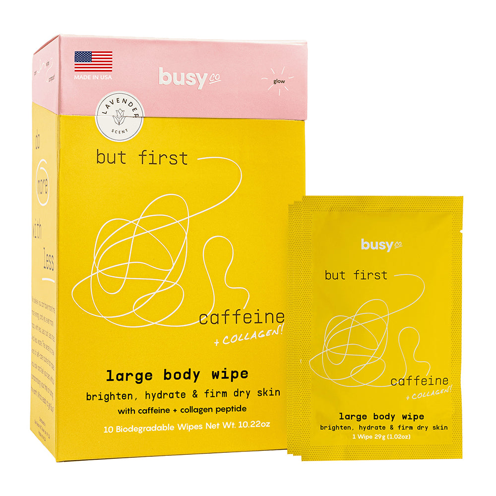 Busy Co Glow Body Wipes for Cleansing and Refreshing Skin 1.02Oz (29g) 10Ea