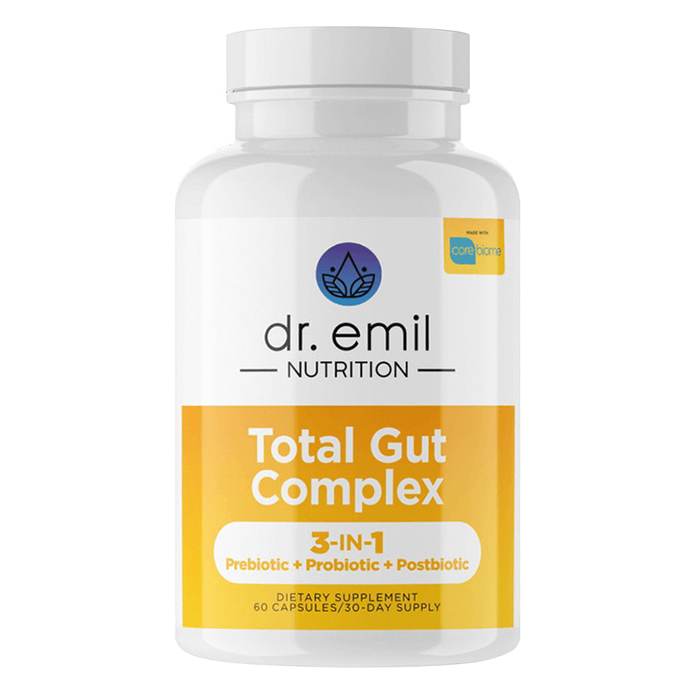 Dr Emil Nutrition Total Gut Complex 3 in 1 Prebiotic Probiotic and Postbiotic Supplement Capsules 60Ea